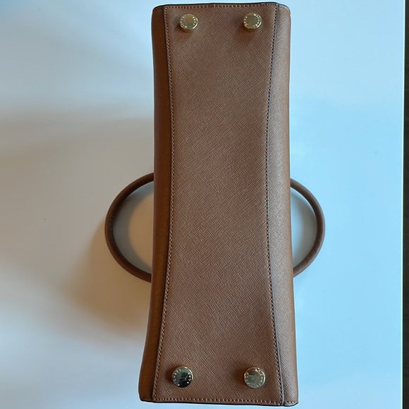 Michael Kors cognac structured satchel purse - Picture 4 of 9